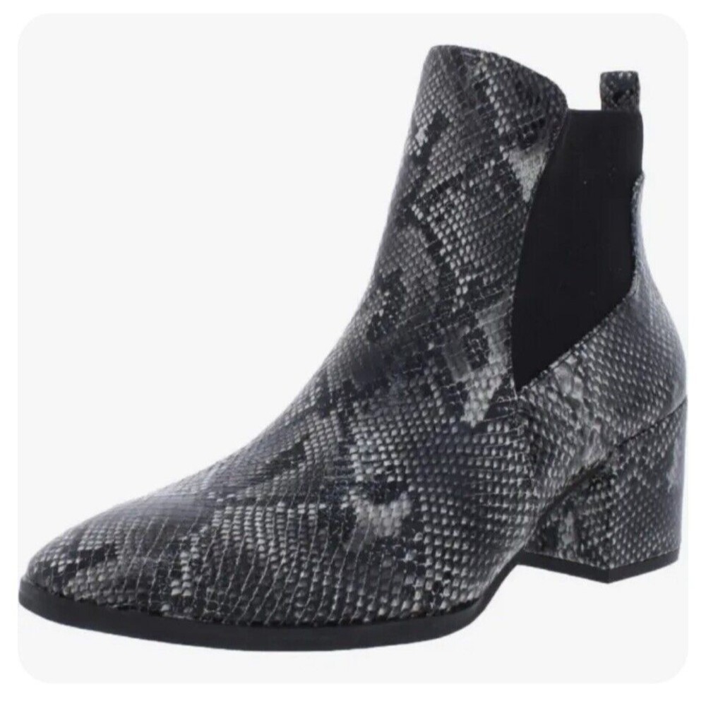 ANNE KLEIN PARSON WOMENS SLIP-ON ANKLE BOOTS Shoes 7 M (B,M) Reptile Embossed